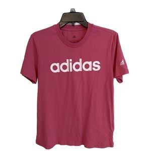 NWOT Women’s sz L Adidas 100% cotton dark pink short sleeve Tee T-shirt